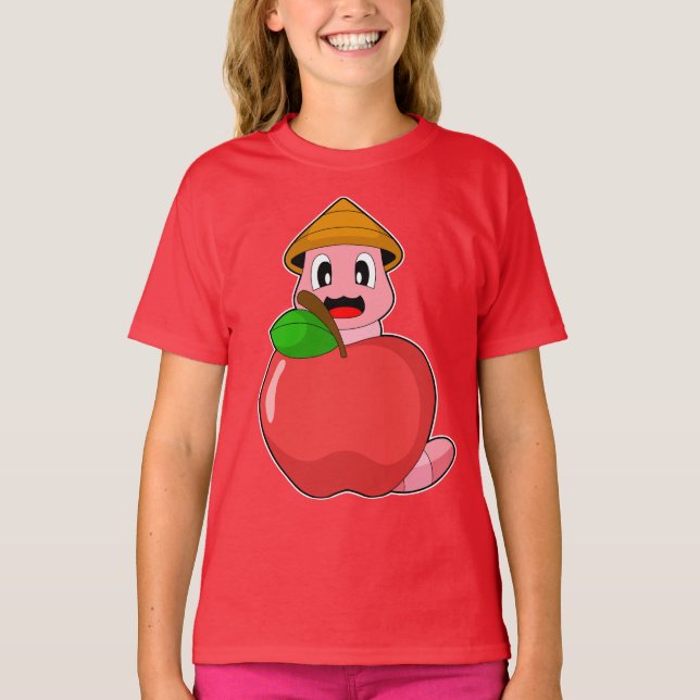 Wurm Bauer Apple T-Shirt (Vorderseite)