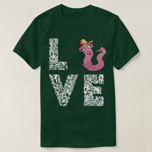 Wurm Bauer Hat Leopard Liebe Wiggler Wurm weit ent T-Shirt (Design vorne)