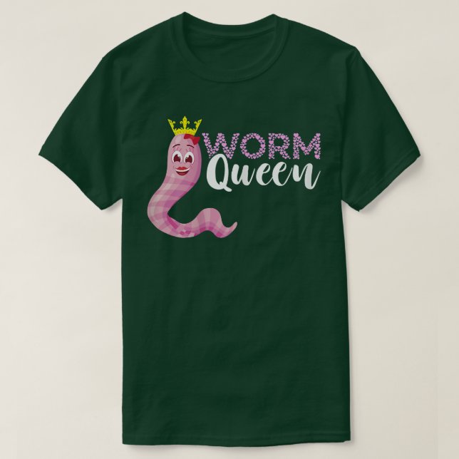 Wurm Bauer Queen Crown Vermiculture Red Wiggler W T-Shirt (Design vorne)