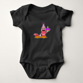 Wurm Birthday Cake Candle Baby Strampler