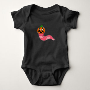 Wurm-Halloween-Kürbis Baby Strampler