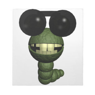 Wurm mit Sonnenbrille Notizblock