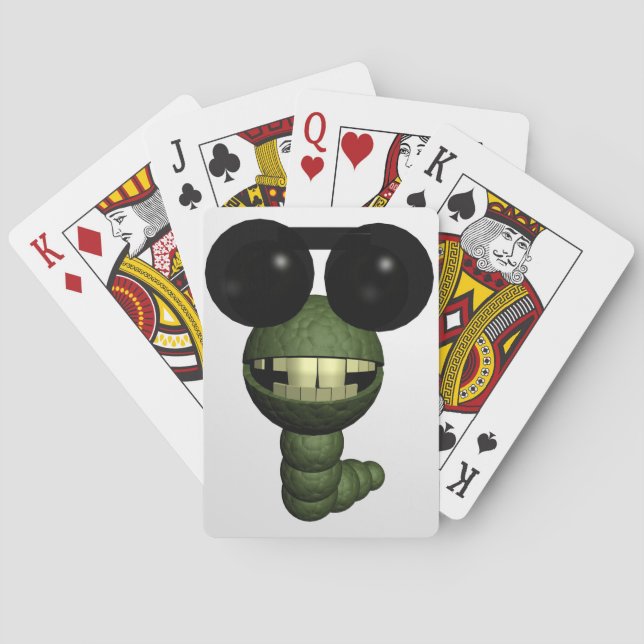 Wurm mit Sonnenbrille Spielkarten (Rückseite)