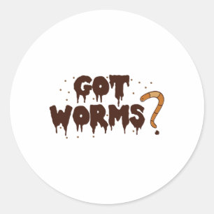 Würmer gehabt! Lustiges Halloween-Wurm-Kompostier- Runder Aufkleber