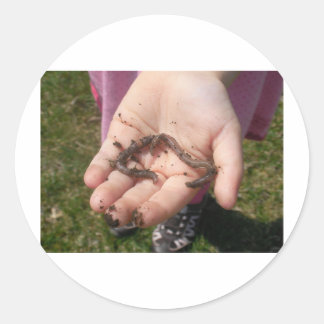 Würmer in Kindern Runder Aufkleber