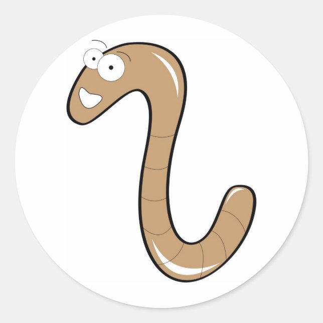 Würmer Runder Aufkleber (Vorderseite)