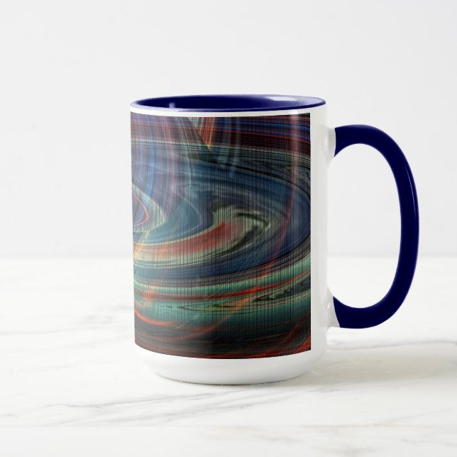 Wurmloch über der Bucht Abstrakte Tasse (Rechts)