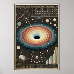 Wurmlochdiagramm des Weltraumzeitalters Poster