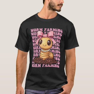 Wurmzucht Vermikultur Wurmzüchter Farm Mädchen Co T-Shirt