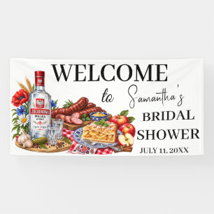 Wurst Apfelkuchen Wodka Polnische Brautparty Banner