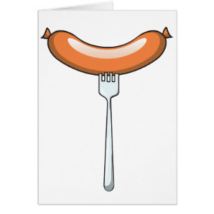 Wurst auf einer Gabel