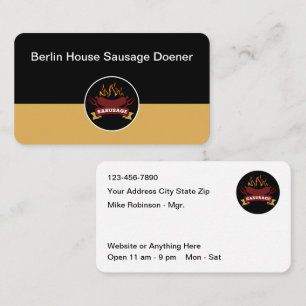 Wurst-Barbecue-Restaurant-Thema Visitenkarte
