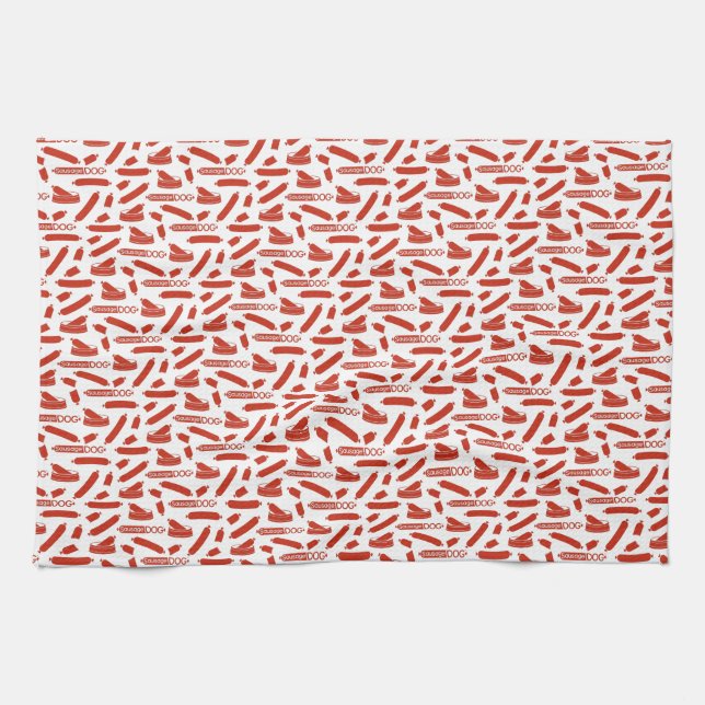 Wurst-Hundemuster Handtuch (Horizontal)