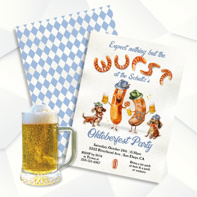 Wurst Oktoberfest Funny Party Einladung (Von Creator hochgeladen)