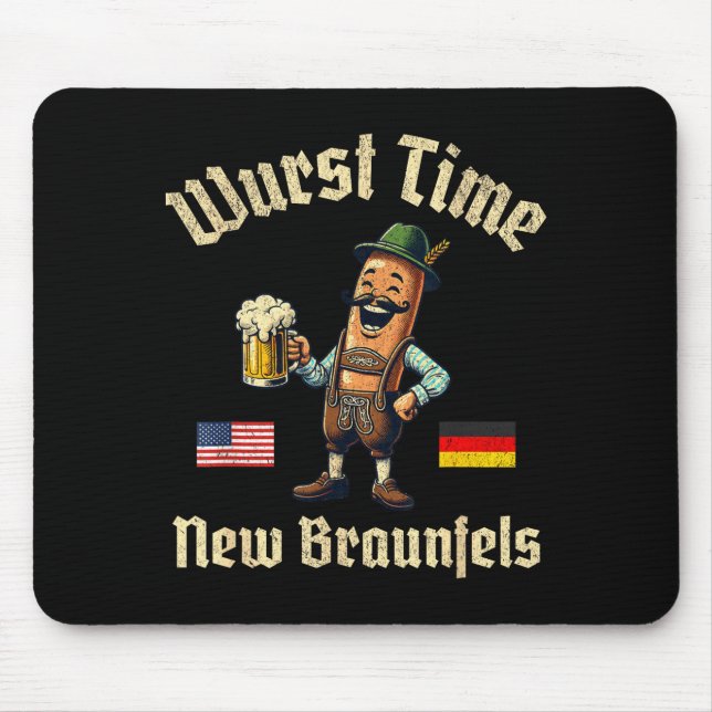Wurst Time Wurst Fest German Beer Festival New Bra Mousepad (Vorne)