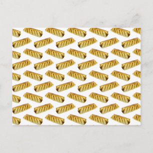 Wurstbrötchen-Polka-Punkt-Muster-Postkarte Postkarte