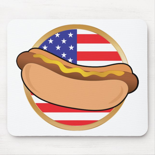 Würstchen-amerikanische Flagge Mousepad (Vorne)