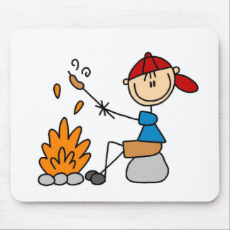 Würstchen auf Lagerfeuer Mousepad