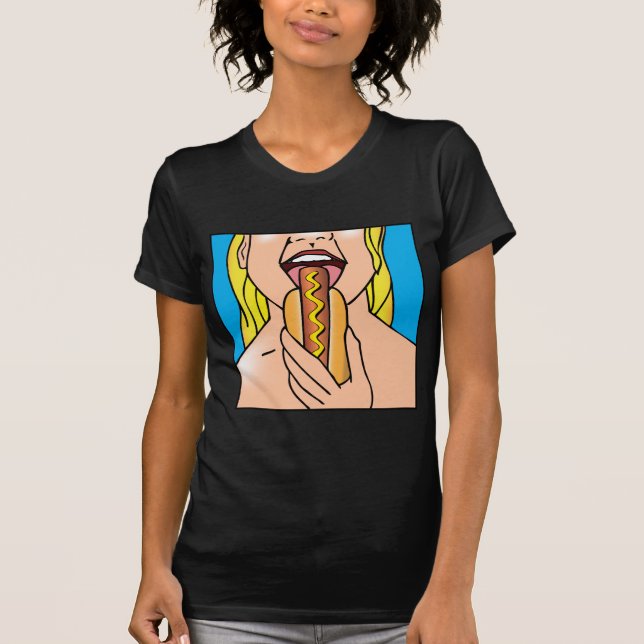 Würstchen Damen-Eating T-Shirt (Vorderseite)