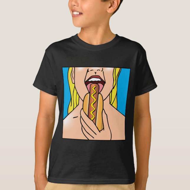 Würstchen Damen-Eating T-Shirt (Vorderseite)