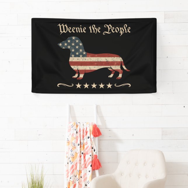 Würstchen Die Menschen Dackel 4. Juli Banner (Insitu)