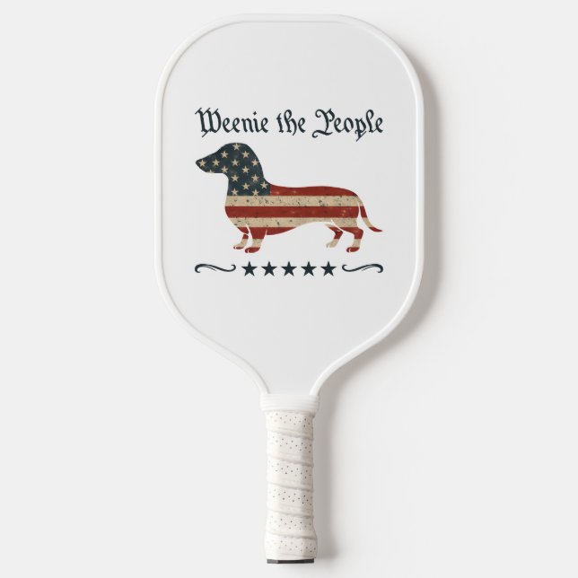 Würstchen Die Menschen Dackel 4. Juli Pickleball Schläger (Vorderseite)