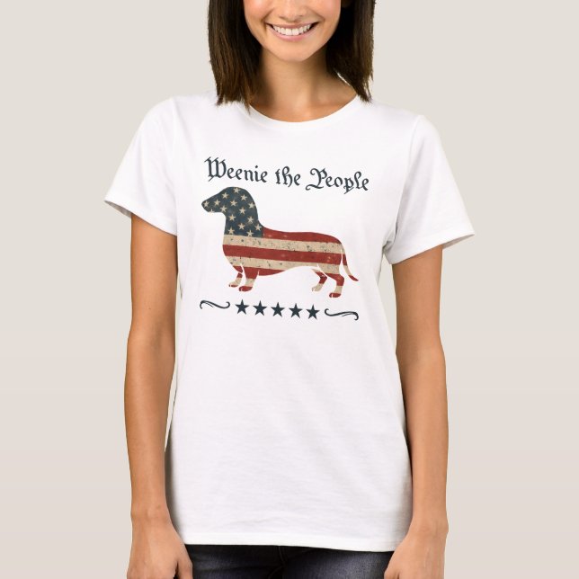 Würstchen Die Menschen Dackel 4. Juli T-Shirt (Vorderseite)