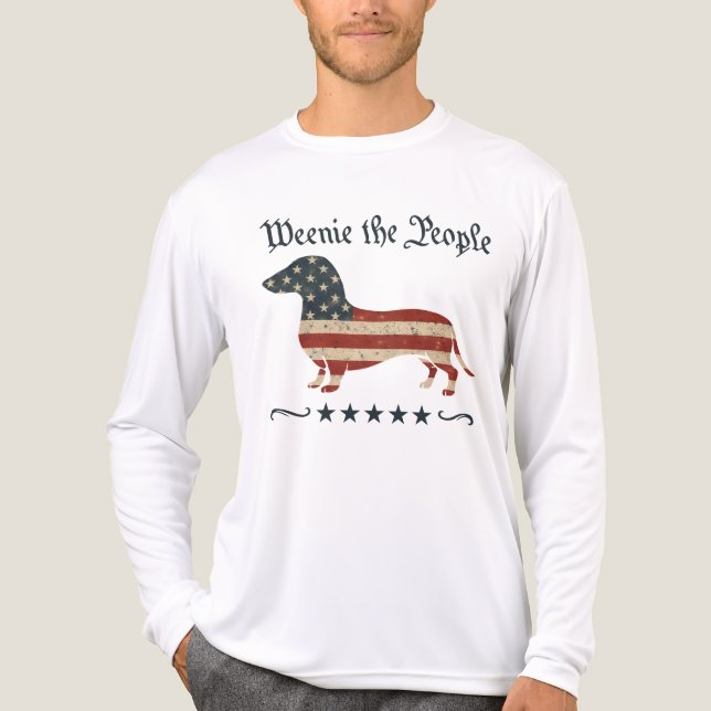 Würstchen Die Menschen Dackel 4. Juli Tri-Blend Shirt (Vorderseite)