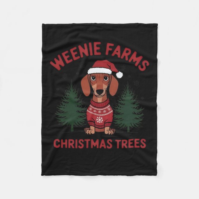 Würstchen Farms Dackel Weihnachtsbaumen Dackel Hun Fleecedecke (Vorderseite)