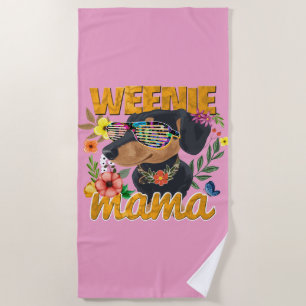 WÜRSTCHEN MAMA DACKEL BEACH TOWEL STRANDTUCH