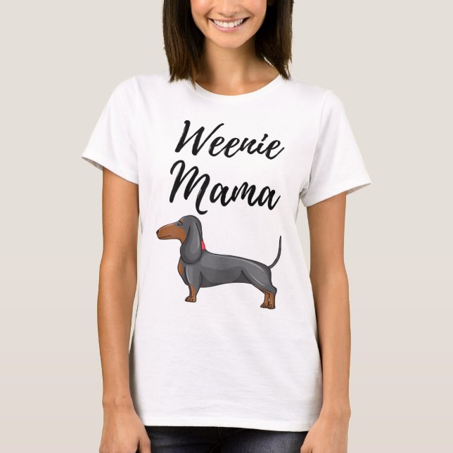 Würstchen Mama Funny Dackel Lover Weiner Dog Gesch T-Shirt (Vorderseite)
