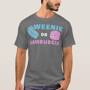 Würstchen- oder Hamburger-Funny-Gender-Aufdeckung T-Shirt