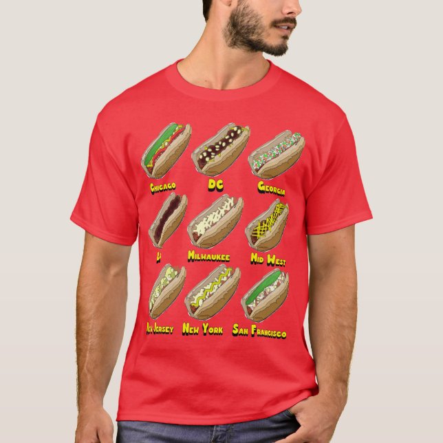 Würstchen über Amerika T-Shirt (Vorderseite)