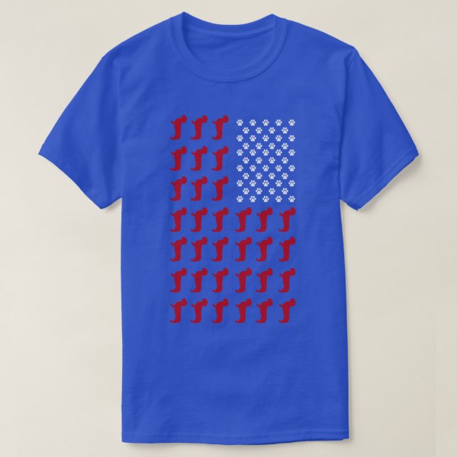 Würstchen US Flag Dackel T-Shirt (Design vorne)