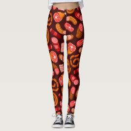Würste und Fleischmuster Leggings