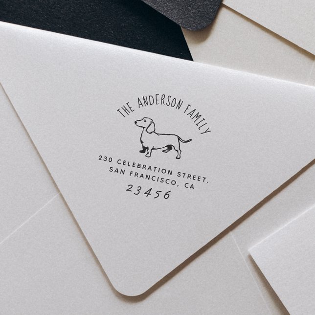 Wursthund | Benutzerdefinierter Familienname und R Gummistempel (Rubber Stamp Mock-up)