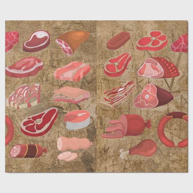 Wurstliebhaber-Wrap-Papier Geschenkpapier (Saum)