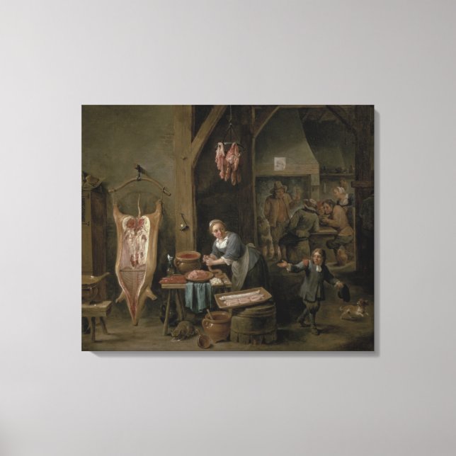 Wurstproduktion, 1651 leinwanddruck (Vorderseite)