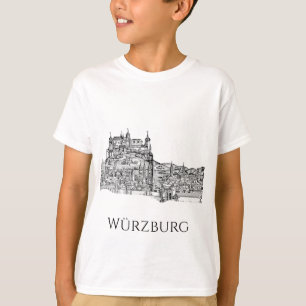 Würzburg Bayern Stadtansicht Minimalistische Linie T-Shirt