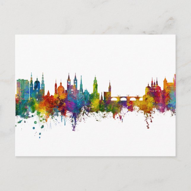 Würzburg Deutschland Skyline Postkarte (Vorderseite)