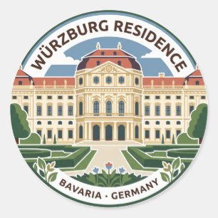 Würzburg Residence Deutschland Runder Aufkleber