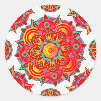 Wurzel-Chakra-Mandala Runder Aufkleber