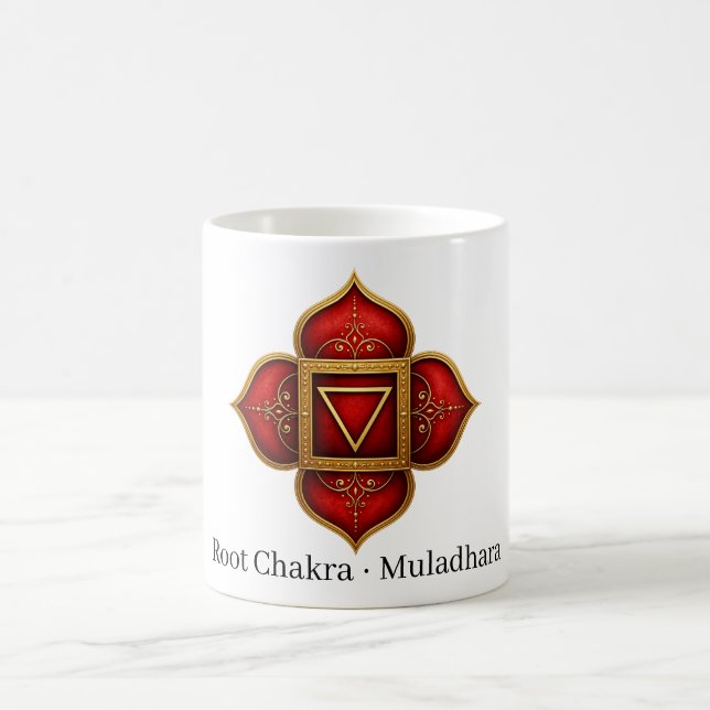 Wurzel-Chakra Muladhara Heiliges Symbol Kaffeetasse (Mittel)