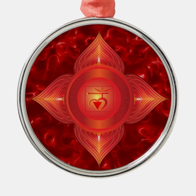 Wurzel Chakra Verzierungen Ornament Aus Metall (Vorne)