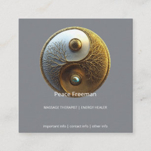 Wurzel der Harmonie   Yin Yang Design Quadratische Visitenkarte