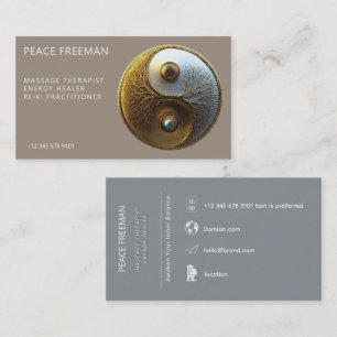 Wurzel der Harmonie   Yin Yang Design Visitenkarte