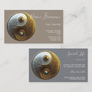Wurzel der Harmonie   Yin Yang Design Visitenkarte