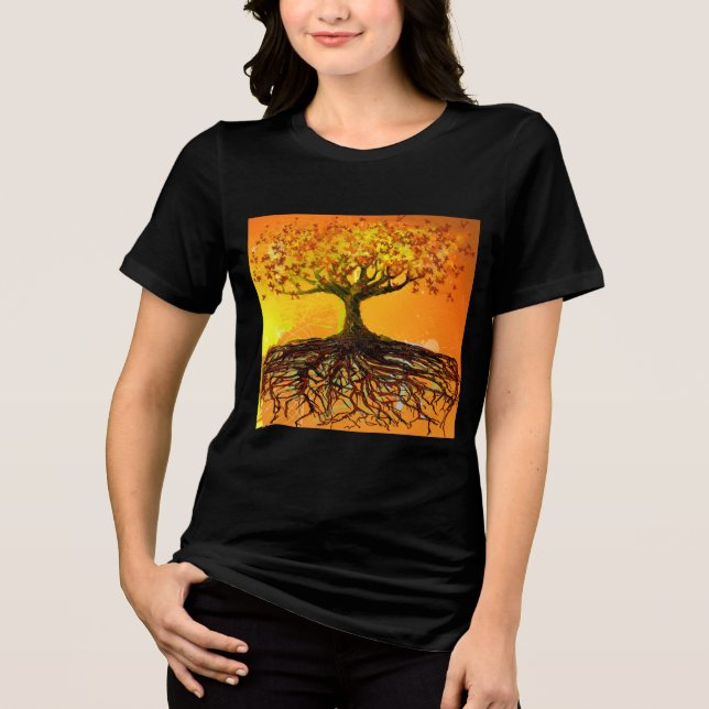 Wurzeln der Liebe Tri-Blend Shirt (Vorderseite)