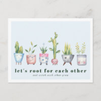 Wurzeln für Sie | Potted-Pflanze Postkarte