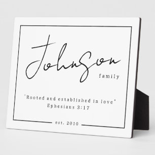 Wurzeln und etabliert in Liebe Ephesians 3:17 Zeic Fotoplatte